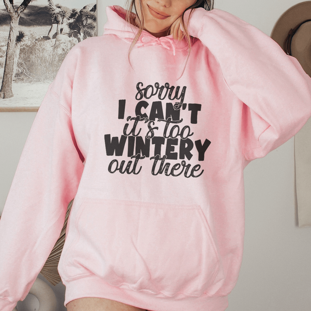 Sorry I Can't Its Too Wintery Out There Hoodie